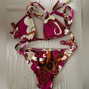 Print Triangle Brazilian Bikini Set